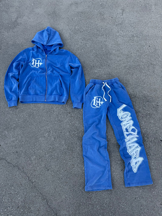 BLUE WASHED “LH” SWEATSUIT